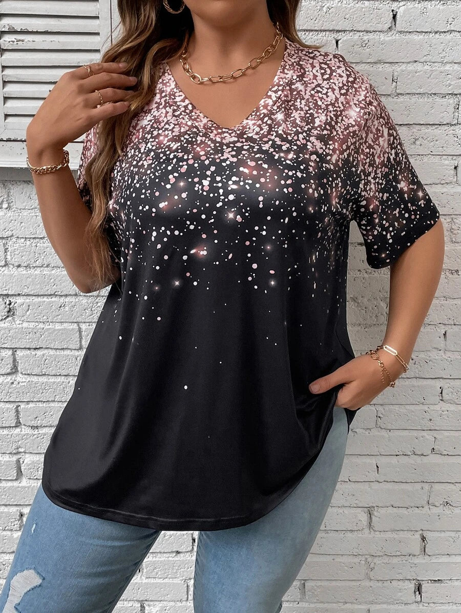 SHEIN LUNE Plus Dalmatian Print Tee