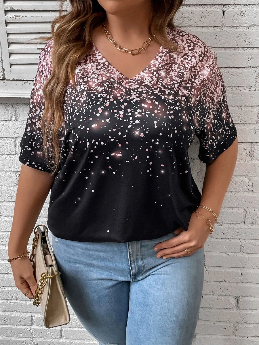 SHEIN LUNE Plus Dalmatian Print Tee