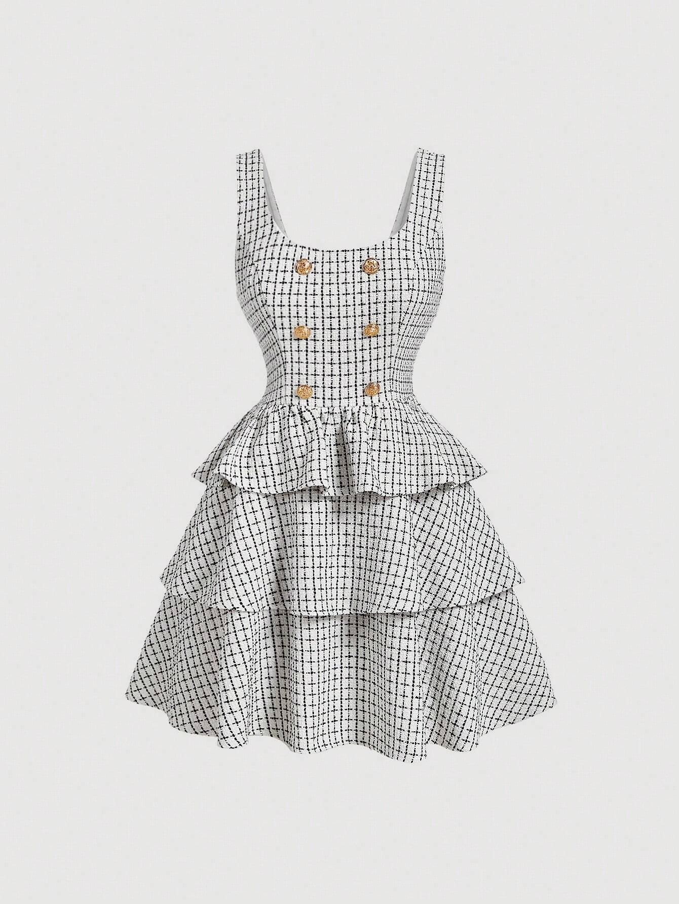 SHEIN MOD - Academic Style Layered Skater Dress