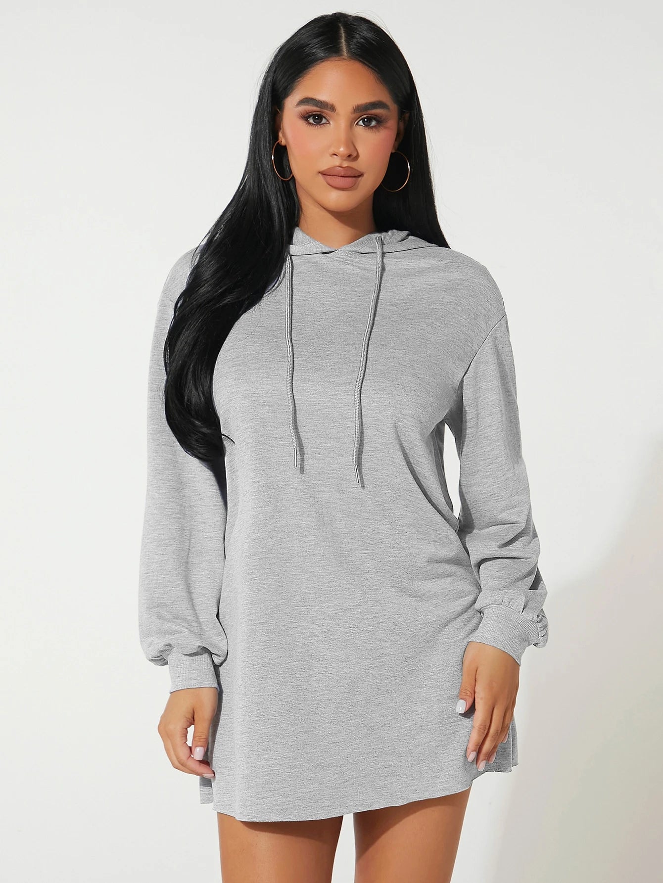 SHEIN PETITE Hooded Sweatshirt Dress
