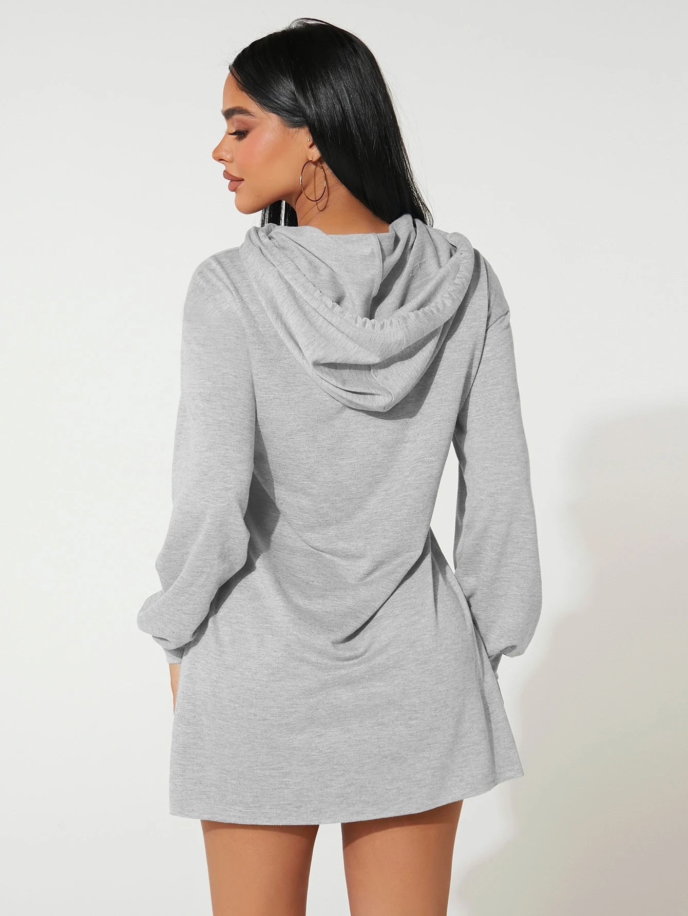 SHEIN PETITE Hooded Sweatshirt Dress
