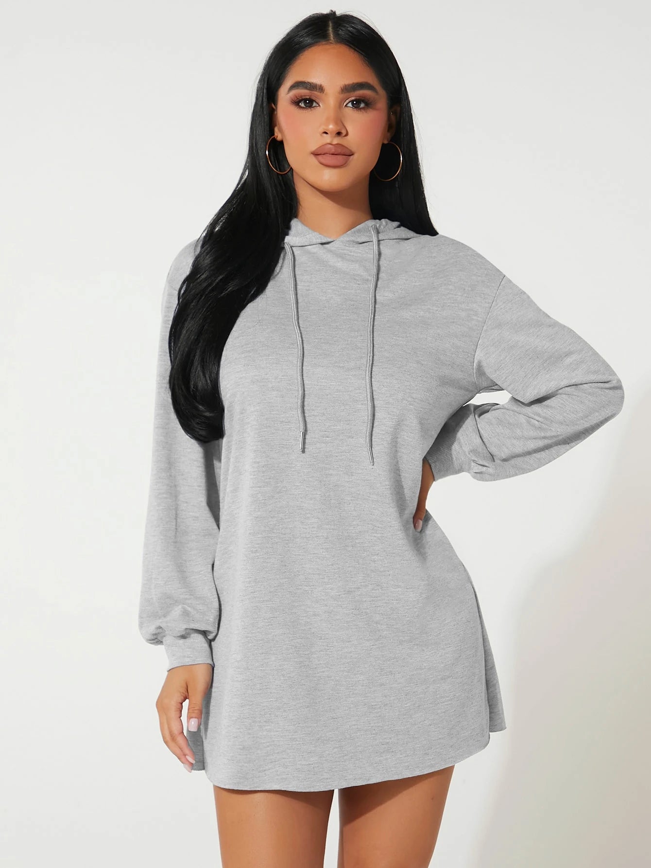 SHEIN PETITE Hooded Sweatshirt Dress