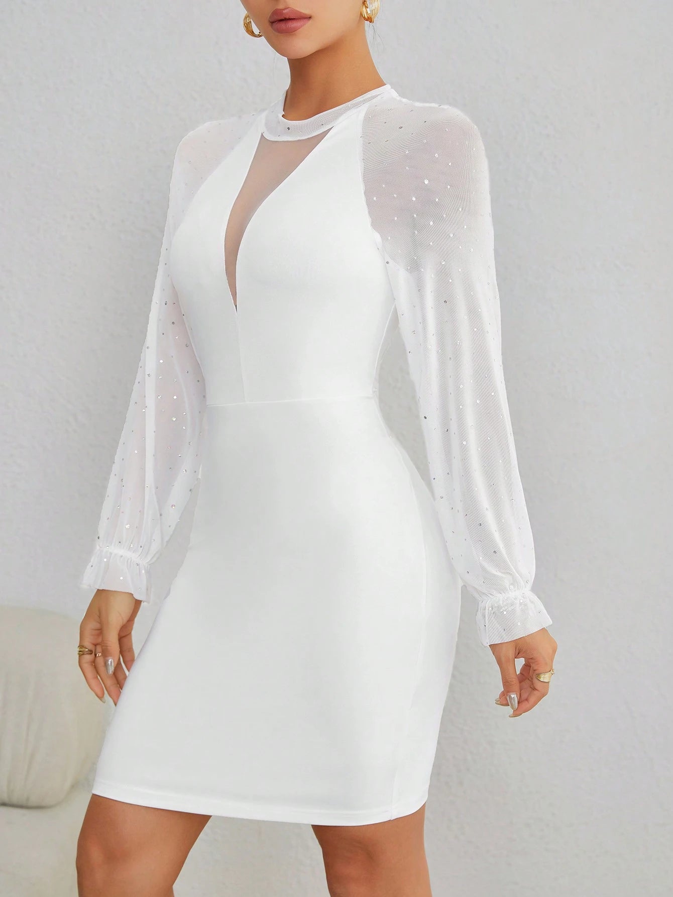 SHEIN PRIVÉ CONTRAST MESH DRESS