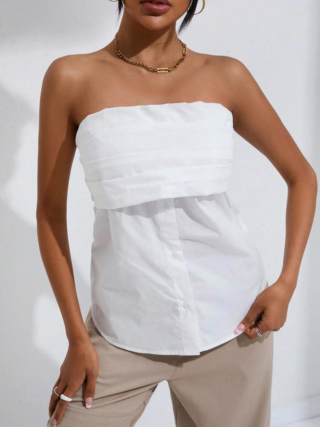 SHEIN Privé Solid Tube Top