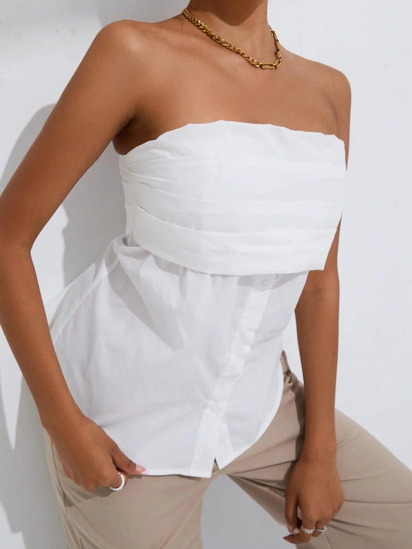 SHEIN Privé Solid Tube Top