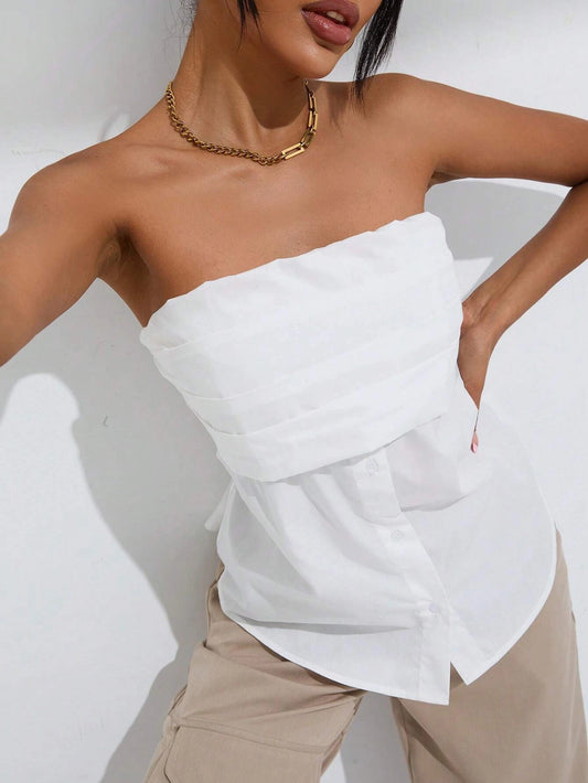 SHEIN Privé Solid Tube Top