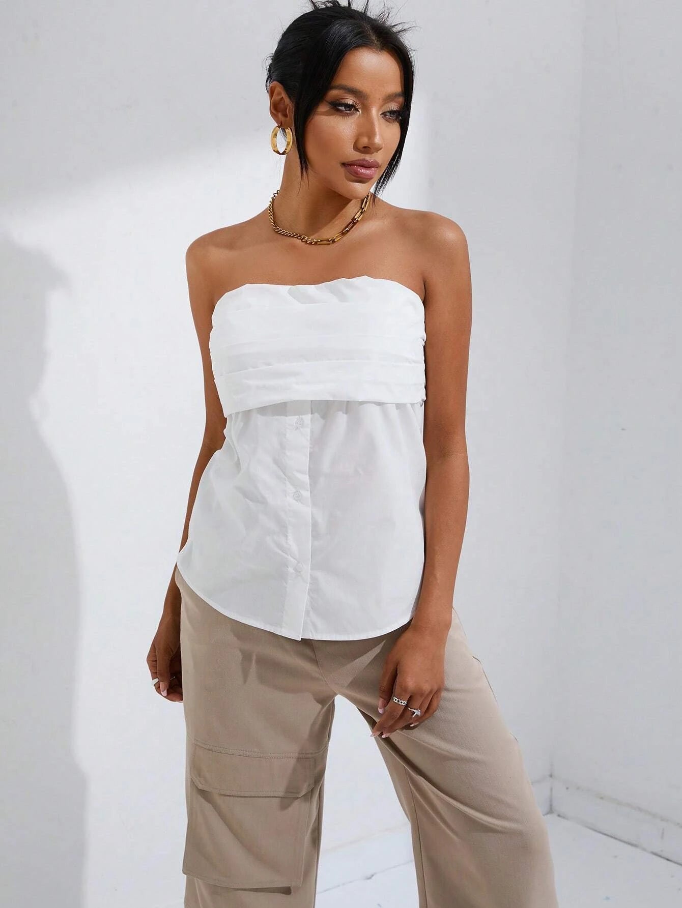SHEIN Privé Solid Tube Top