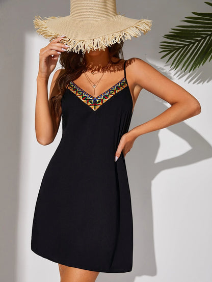 SHEIN Tall Contrast Geo Tape Cami Dress