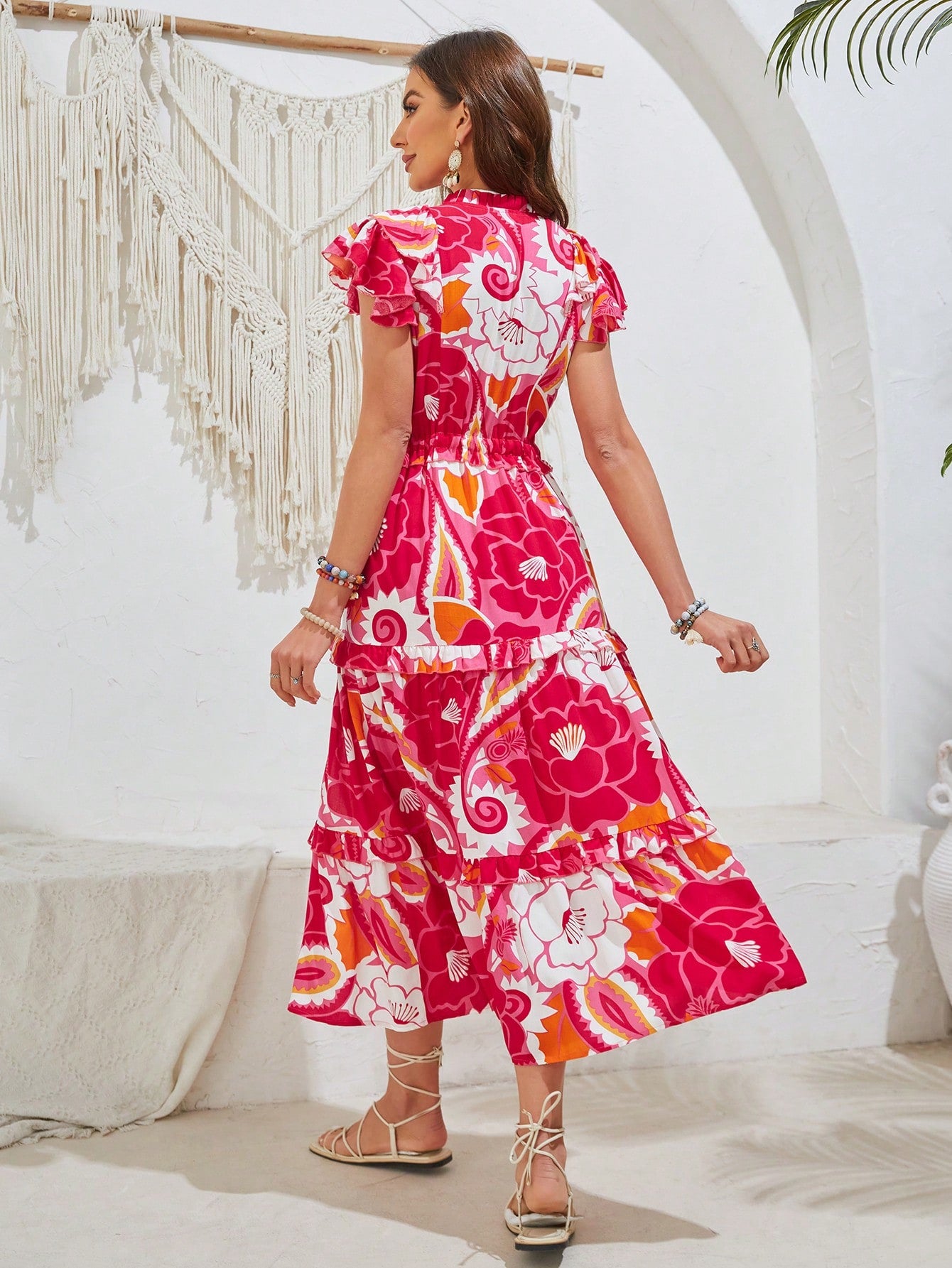 Shein Floral Ruffle Dress