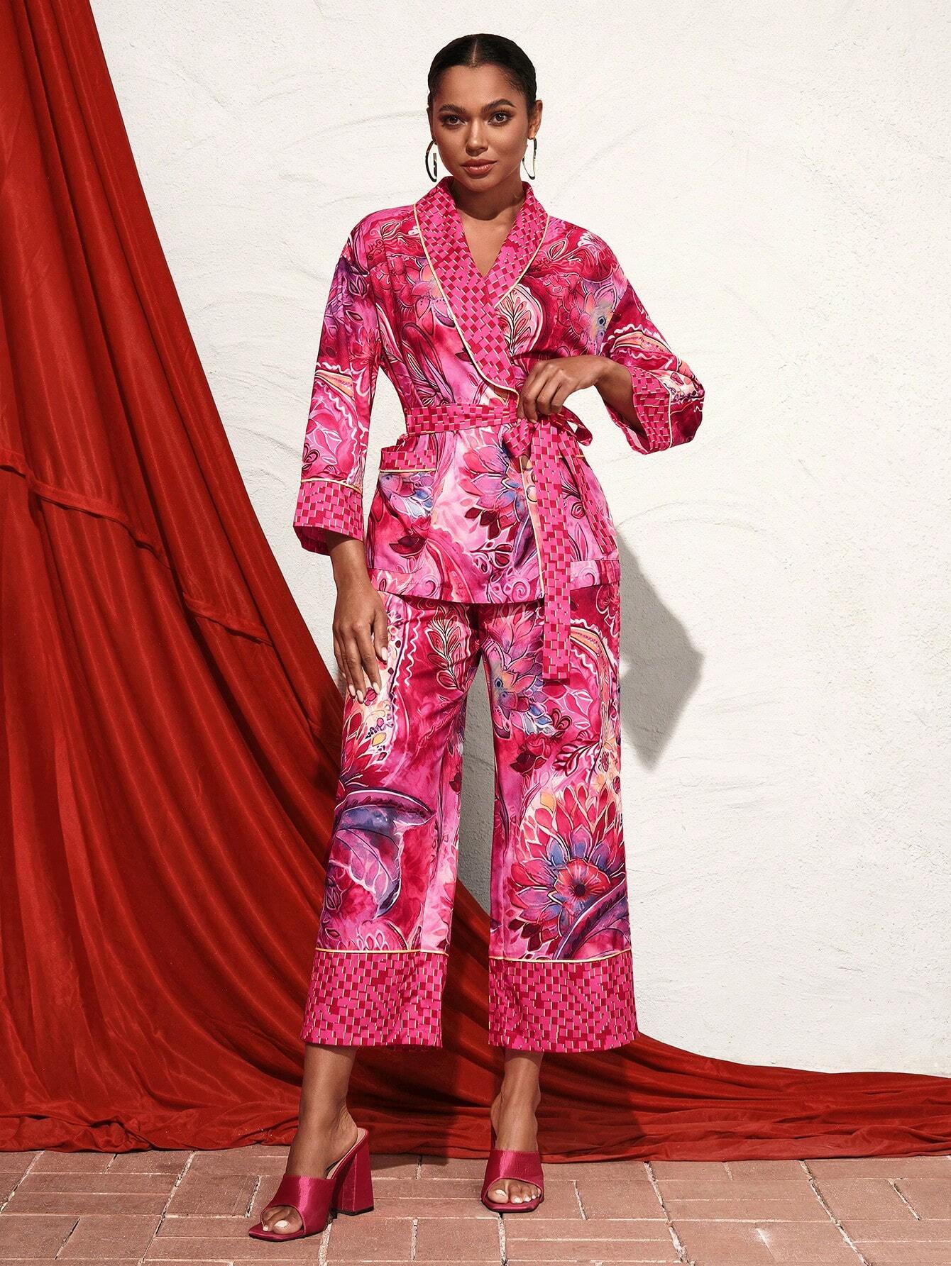 SHEIN X TIYA Printed Two-Piece Set