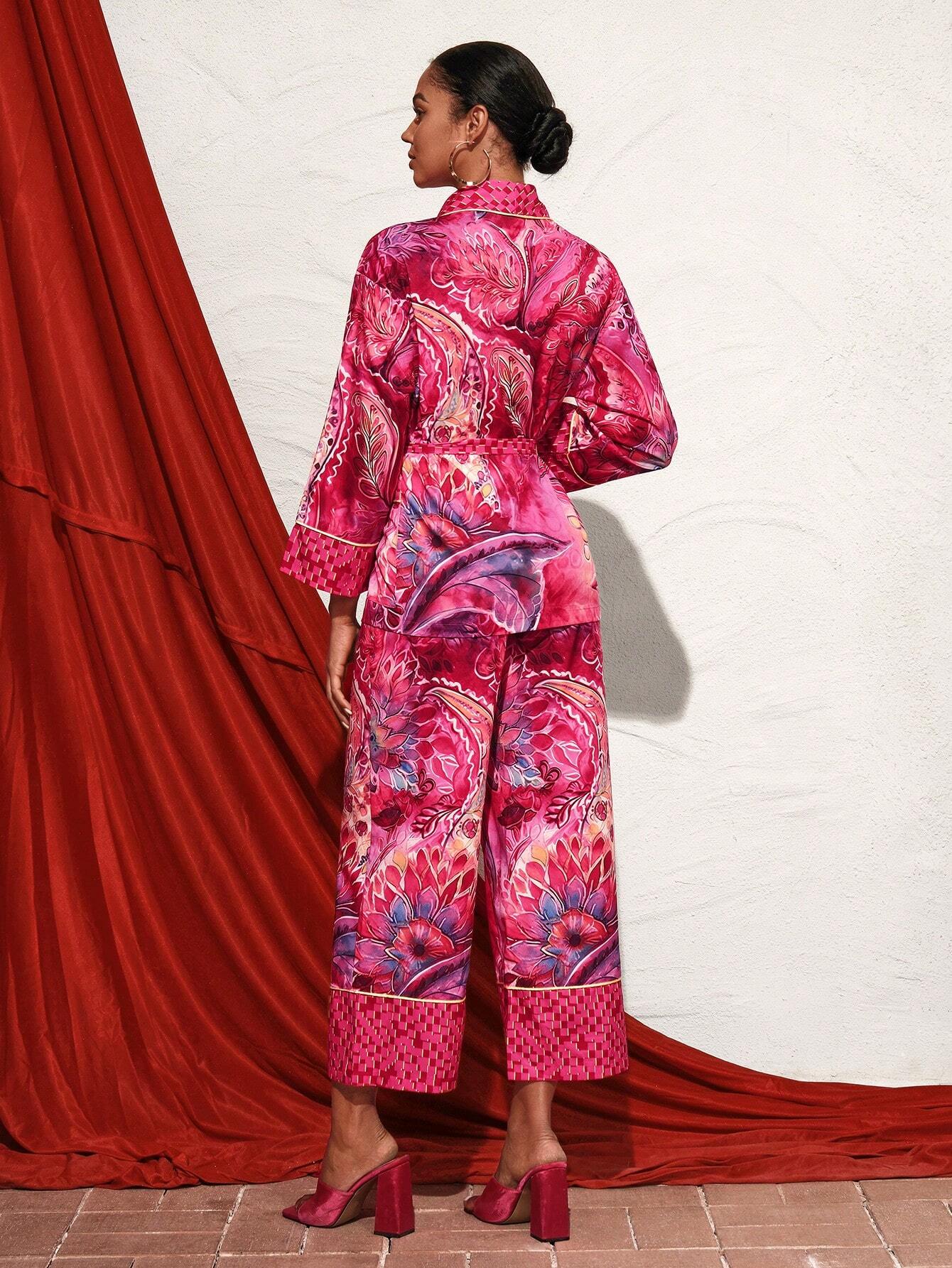 SHEIN X TIYA Printed Two-Piece Set