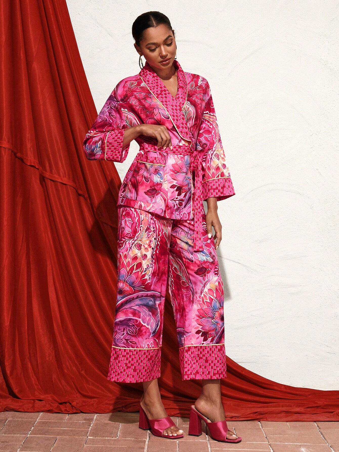 SHEIN X TIYA Printed Two-Piece Set