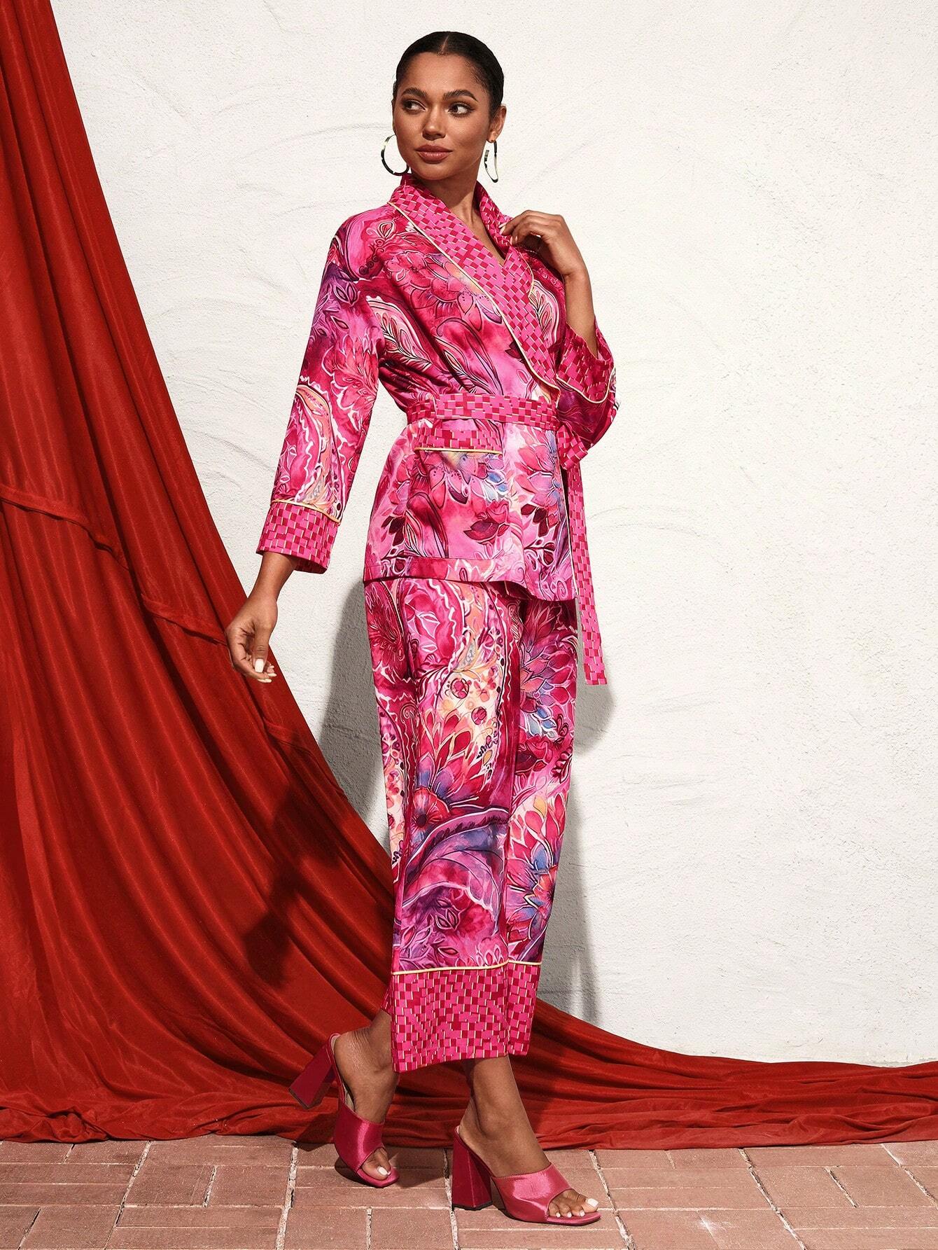 SHEIN X TIYA Printed Two-Piece Set