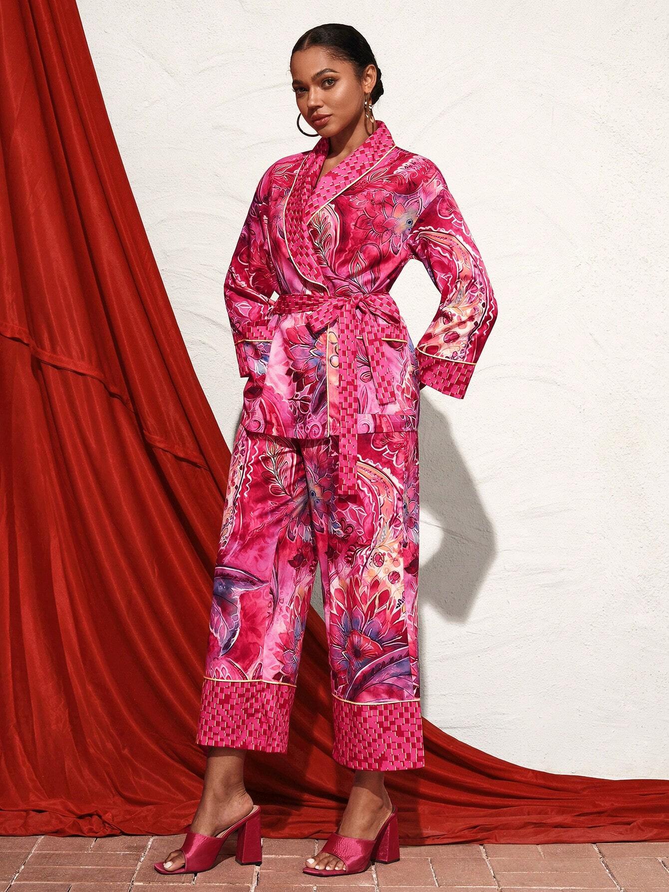 SHEIN X TIYA Printed Two-Piece Set