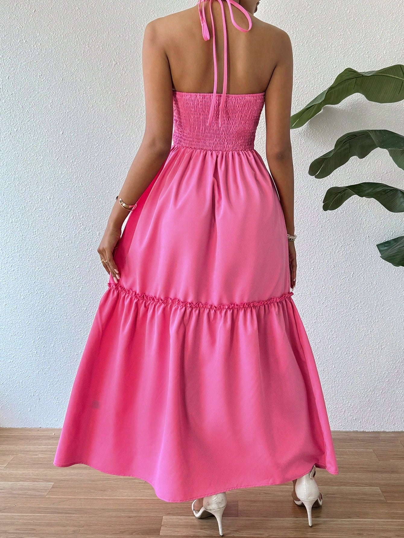 Shein Tie Back Halter Dress