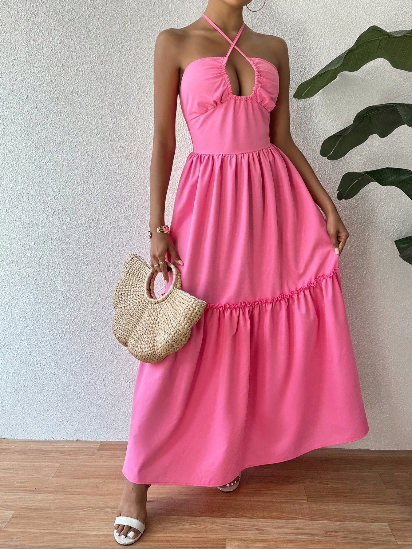 Shein Tie Back Halter Dress