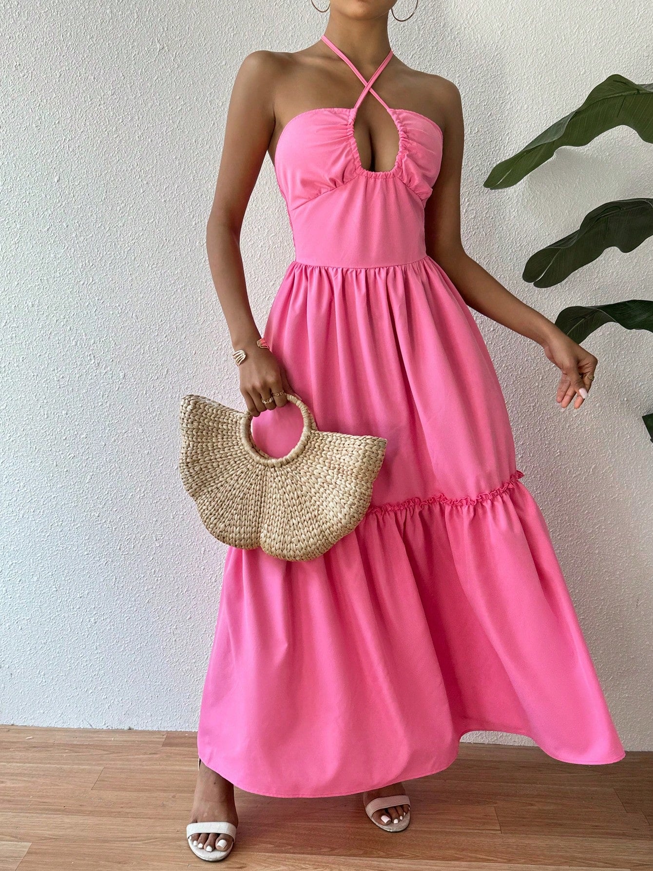 Shein Tie Back Halter Dress