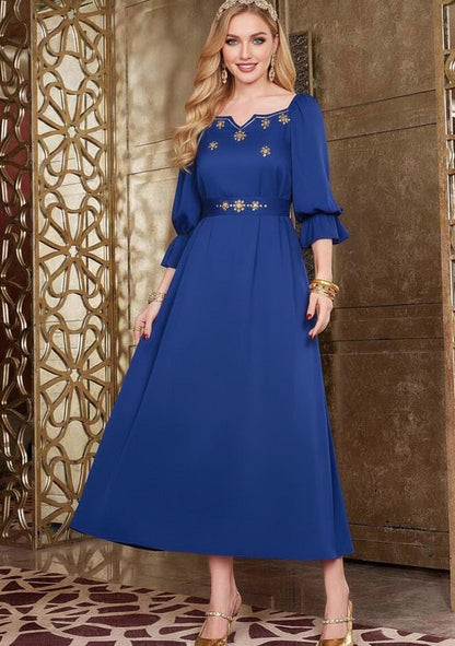 Modelyn Dress With Rhinestone Decoration & Drawstring Waist