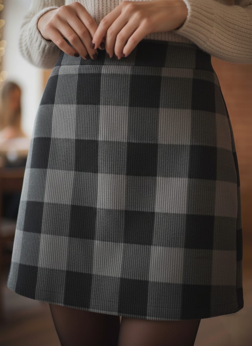 SHEIN DAZY Ribbed Velvet Mini Skirt