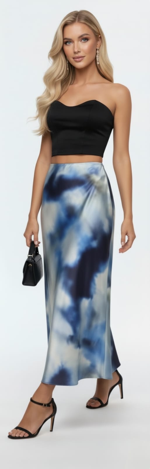 SHEIN Maija Tie-Dyed Mermaid Hem Skirt