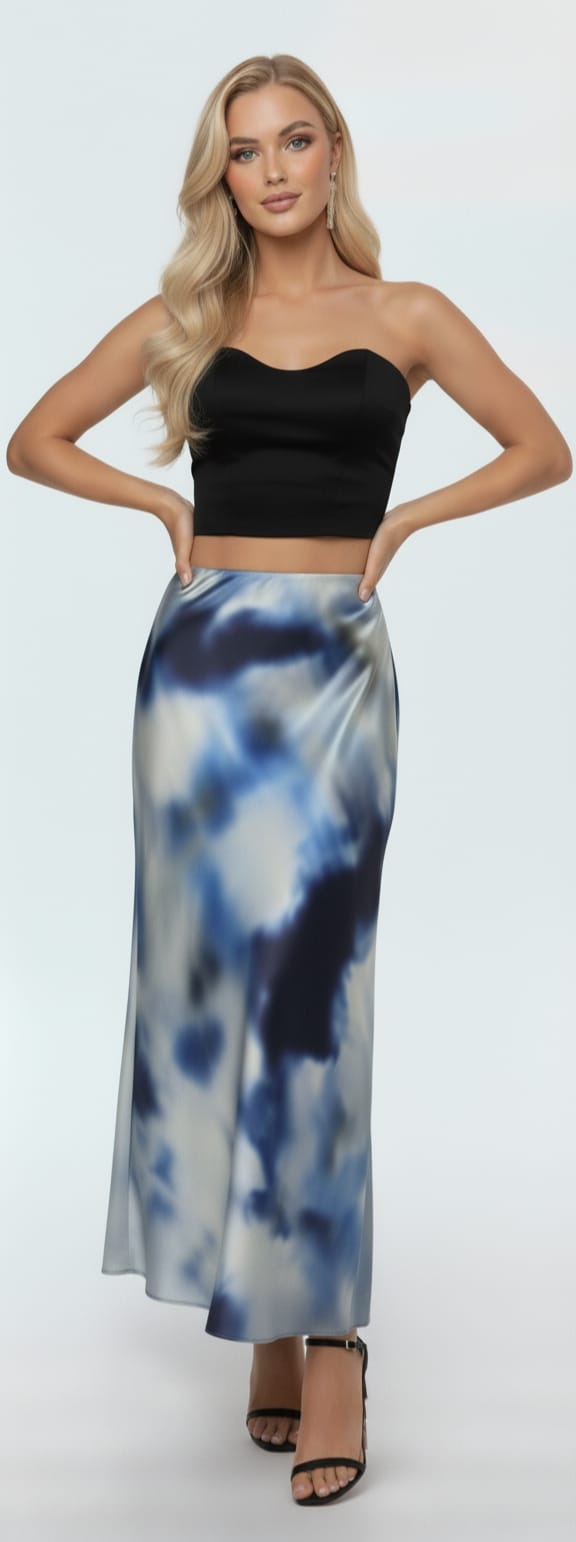 SHEIN Maija Tie-Dyed Mermaid Hem Skirt