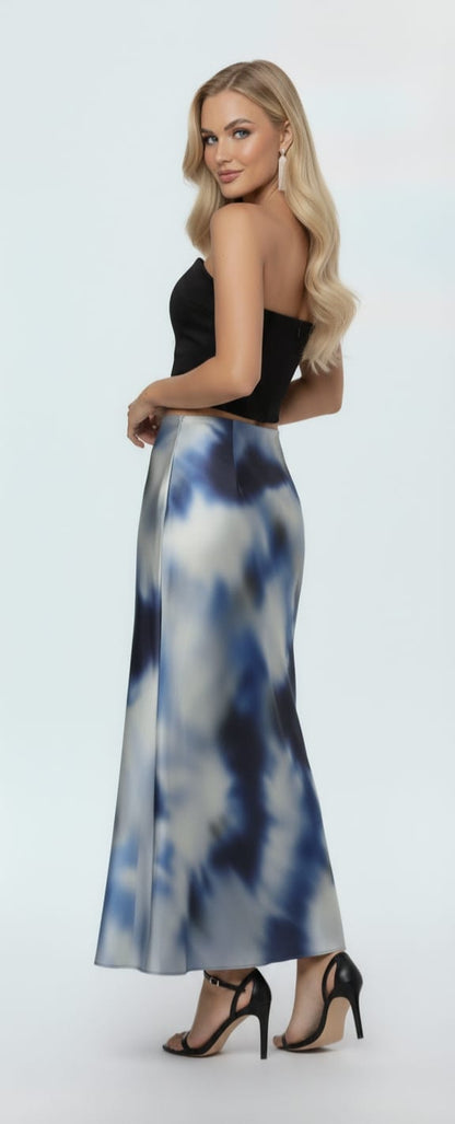 SHEIN Maija Tie-Dyed Mermaid Hem Skirt