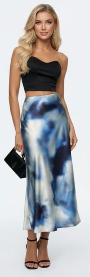 SHEIN Maija Tie-Dyed Mermaid Hem Skirt