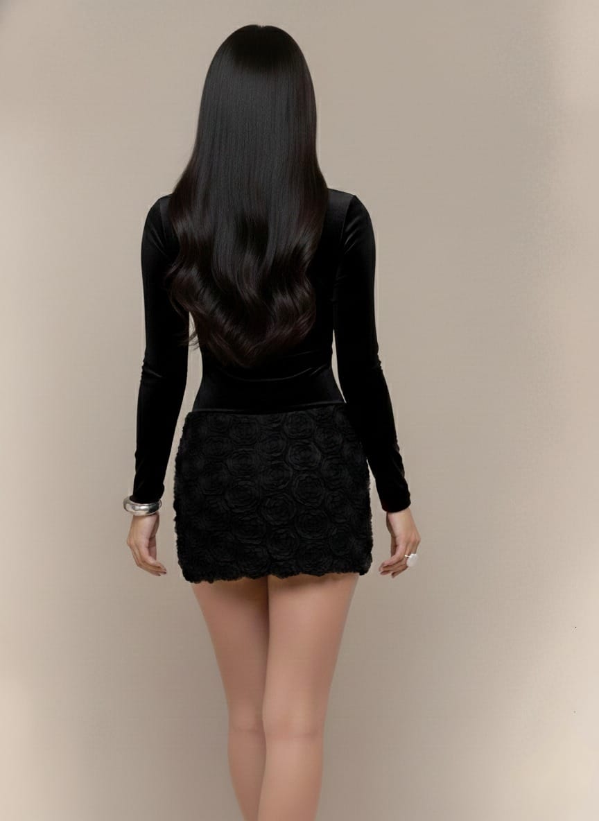 MISSGUIDED – 3D Floral Appliqué Bodycon Mini Dress