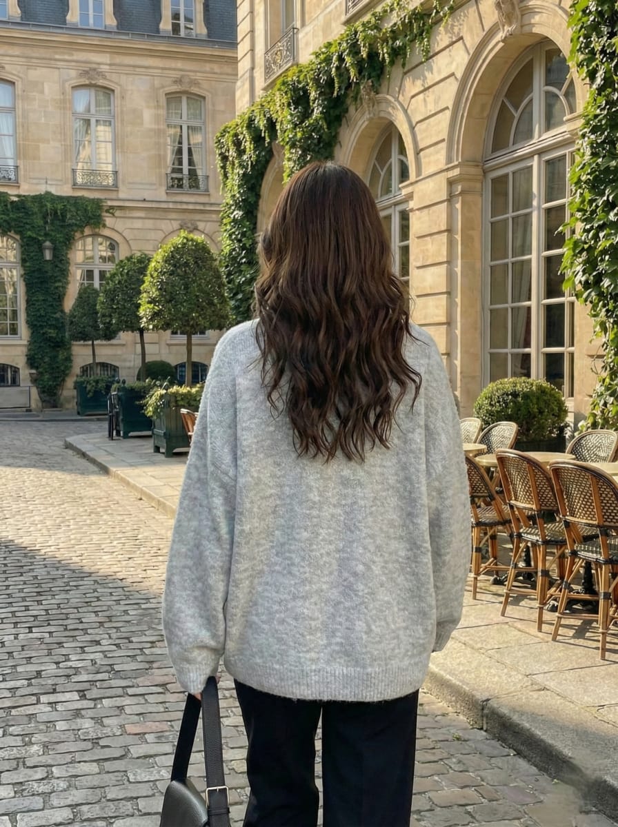 SHEIN FRIFUL V-Neck Drop Shoulder Loose Sweater