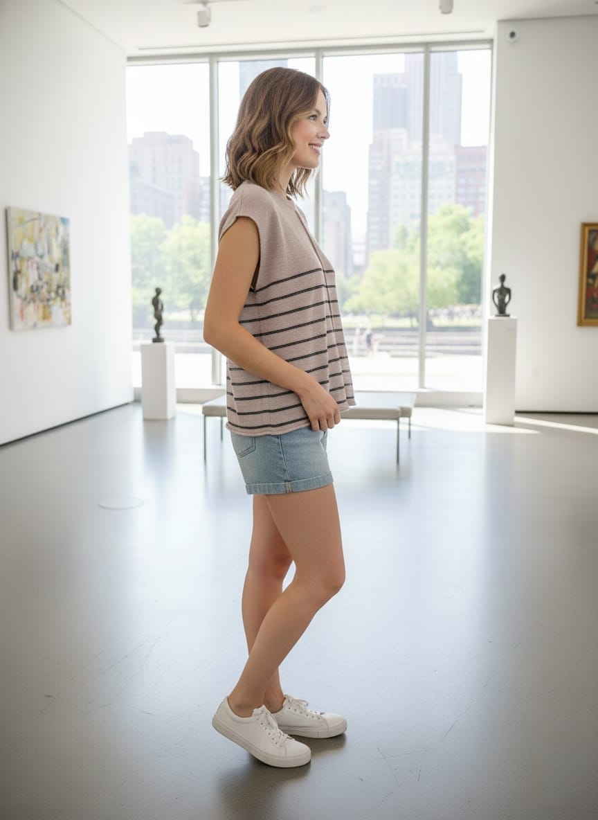 SHEIN – Casual Striped Sleeveless Knit Top