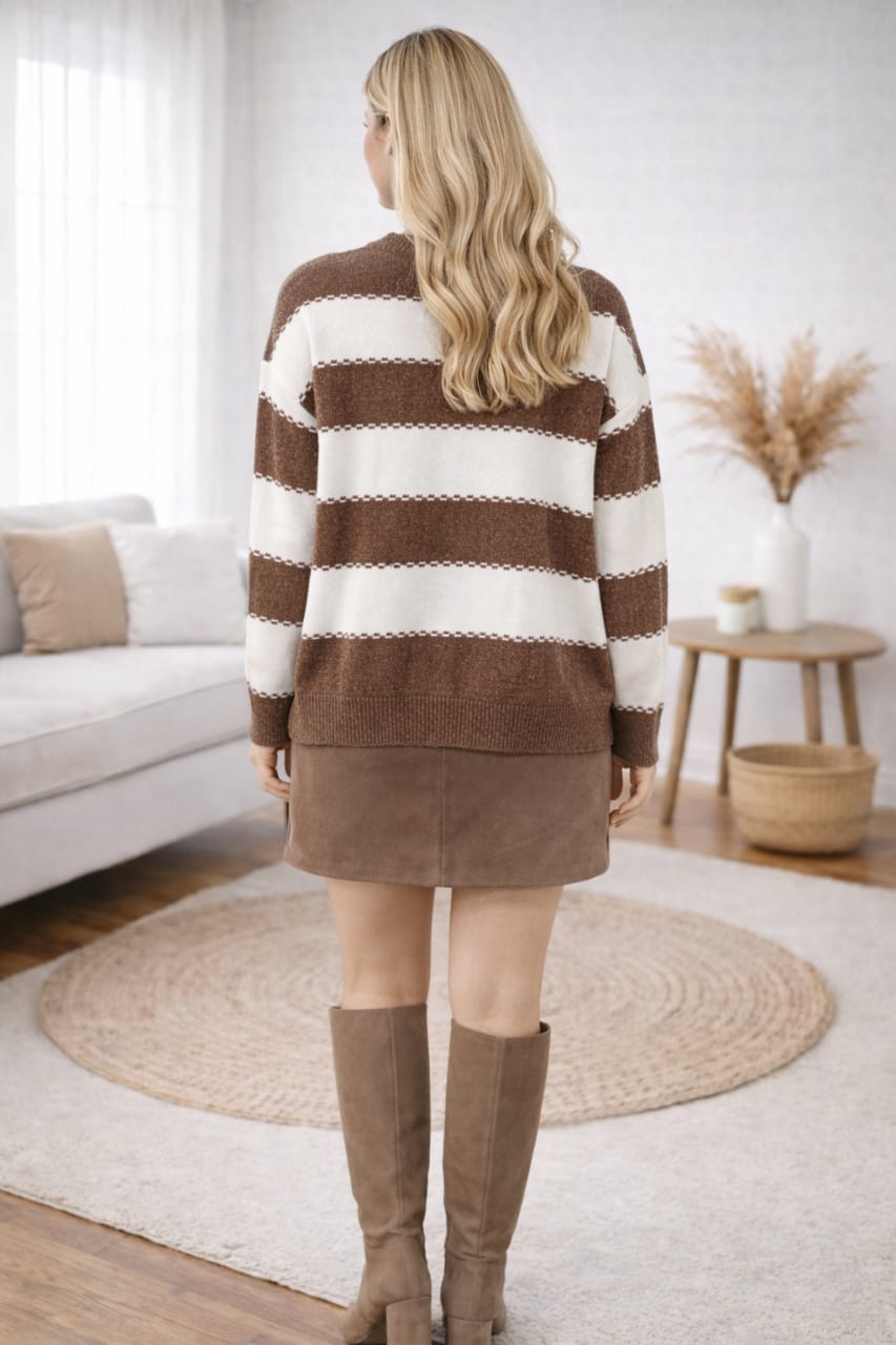 Striped Relaxed Knit Sweater