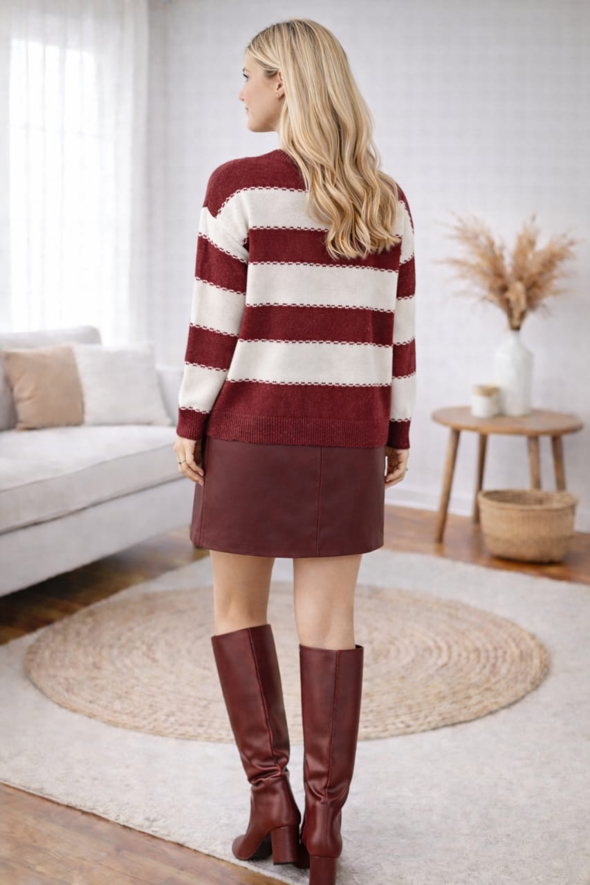 Striped Relaxed Knit Sweater