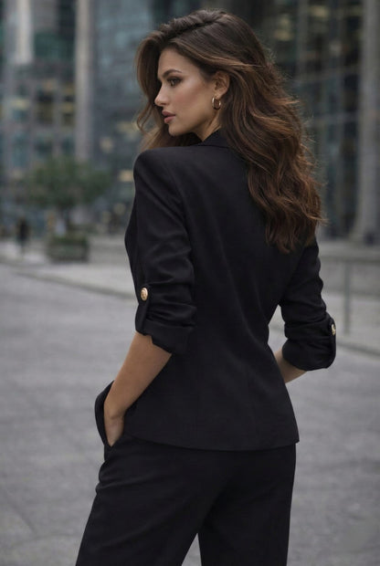 Turkish Formal Double-Breasted Suit – 3/4 Sleeve