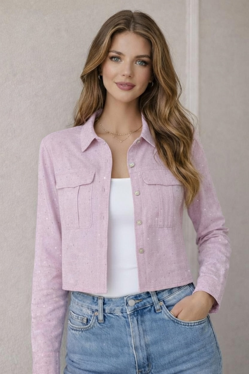 Elegant Shiny Linen Cropped Top