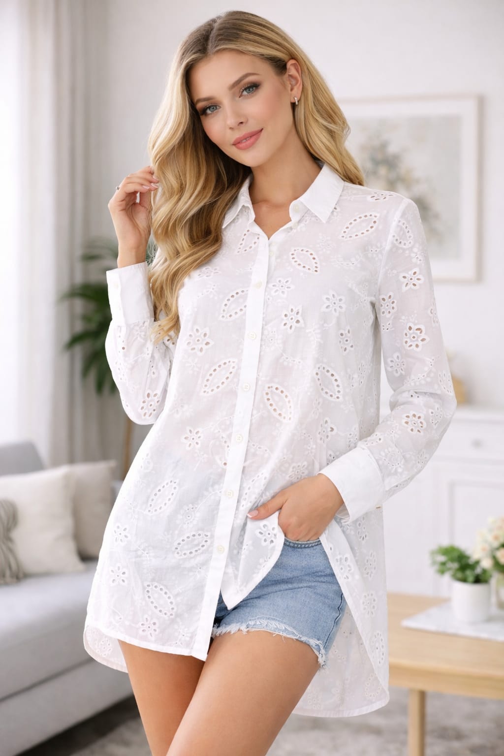 Classic Hi-Low Oversized Essential Shirt
