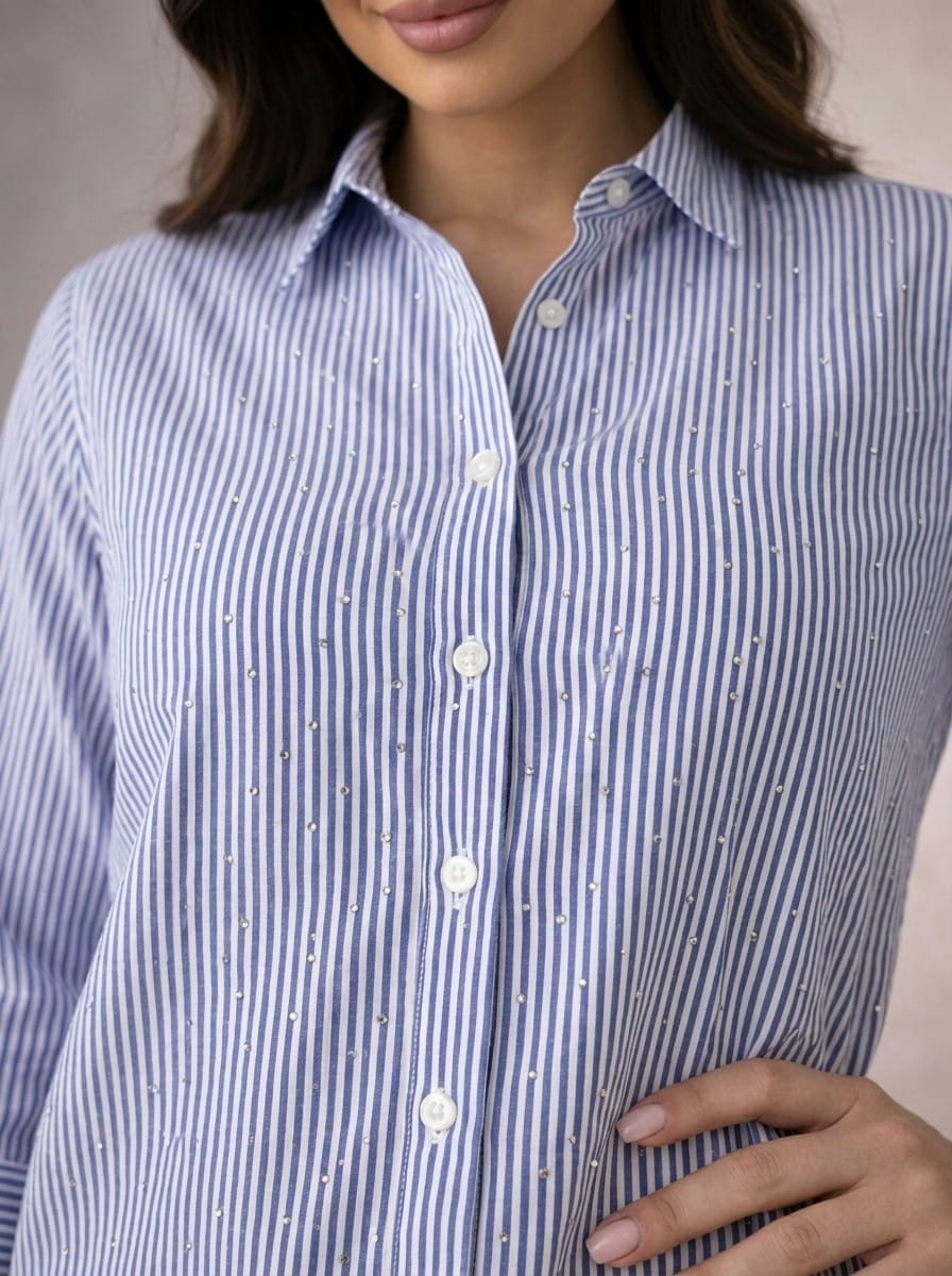 The Crystal-Embellished Oversized Blouse