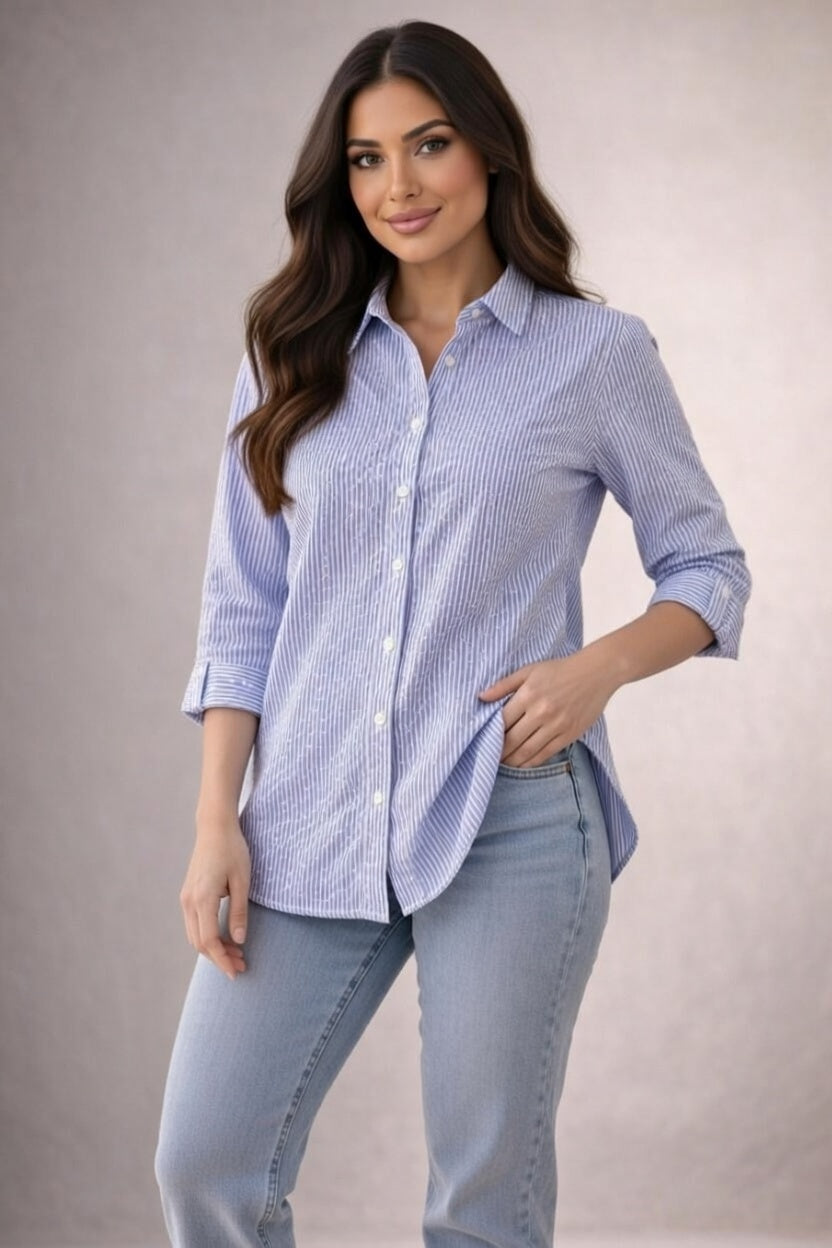 The Crystal-Embellished Oversized Blouse