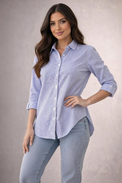 The Crystal-Embellished Oversized Blouse