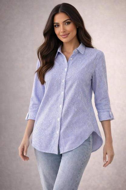 The Crystal-Embellished Oversized Blouse