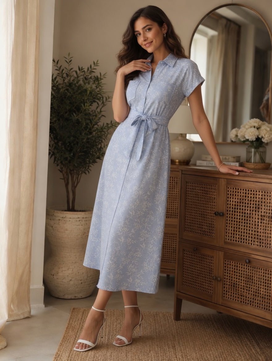 THE SIGNATURE FLORAL STRIPE DRESS