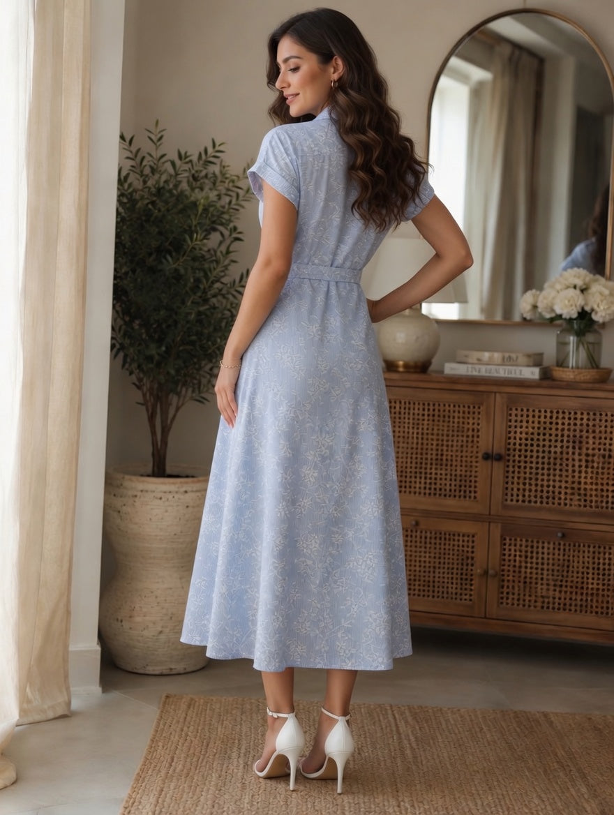 THE SIGNATURE FLORAL STRIPE DRESS
