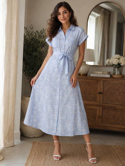 THE SIGNATURE FLORAL STRIPE DRESS