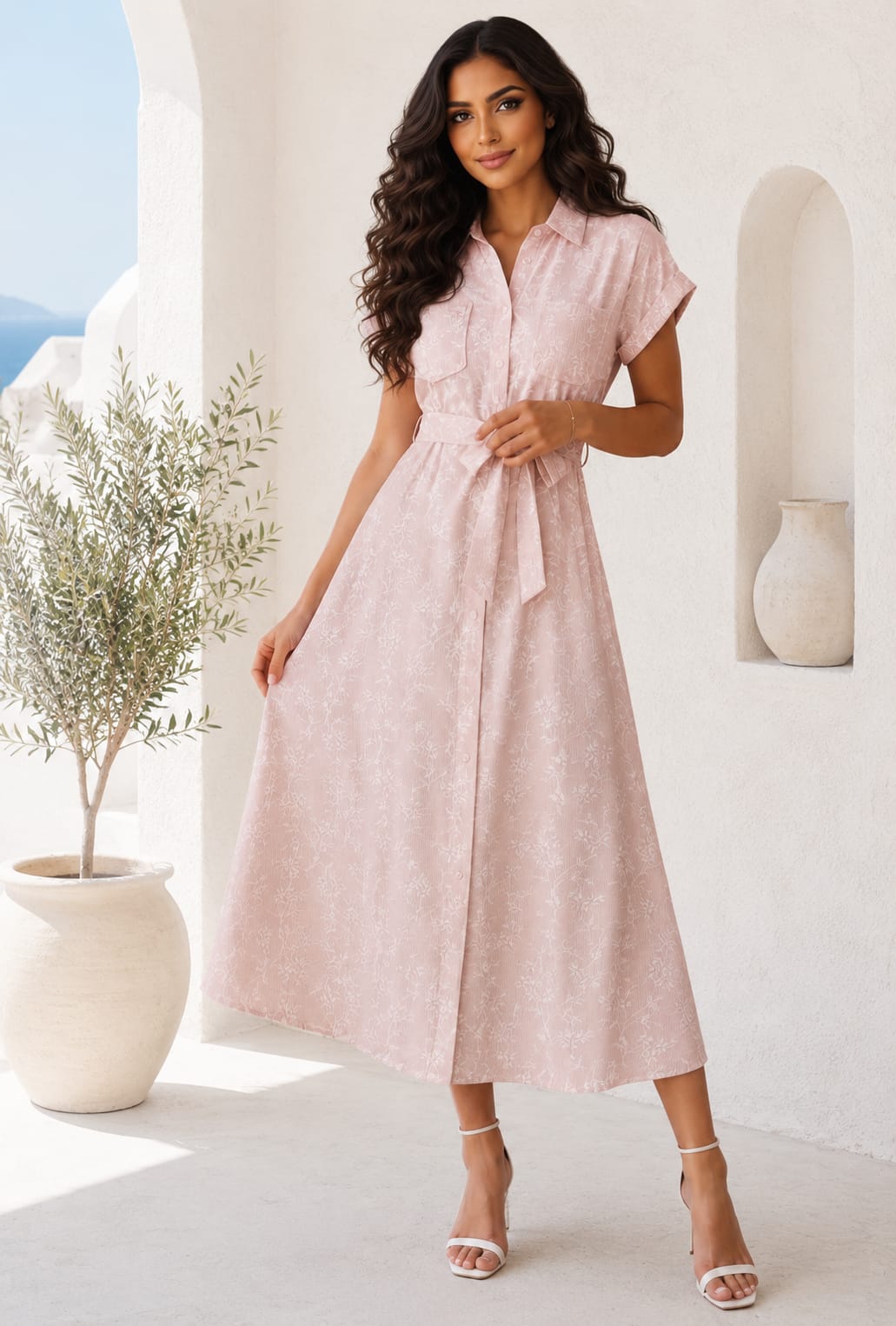 THE SIGNATURE FLORAL STRIPE DRESS
