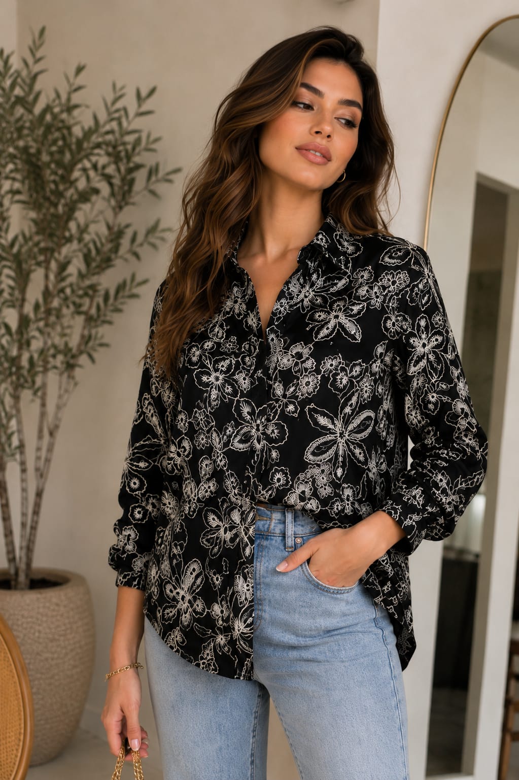 THE NOIR BLOOM RELAXED SHIRT