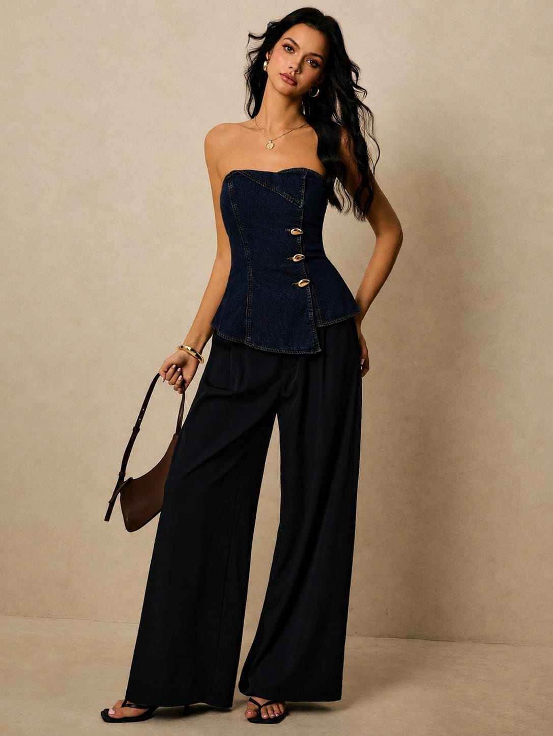 THE INDIGO SCULPT DENIM CORSET TOP