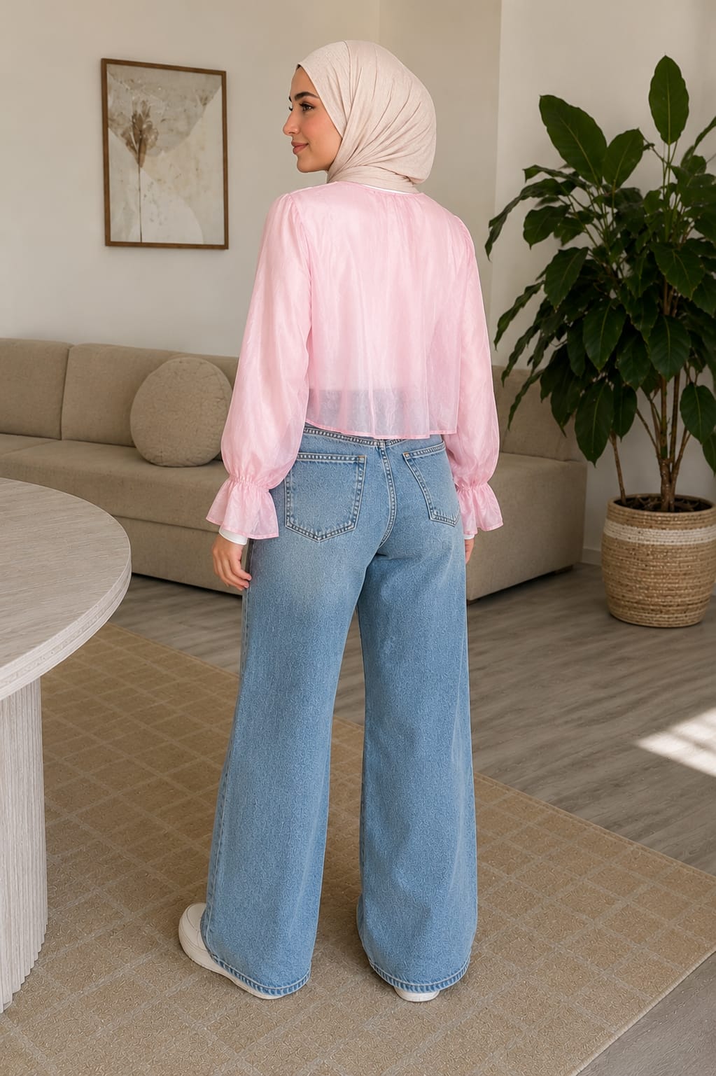 THE SHEER RUFFLE TIE BLOUSE