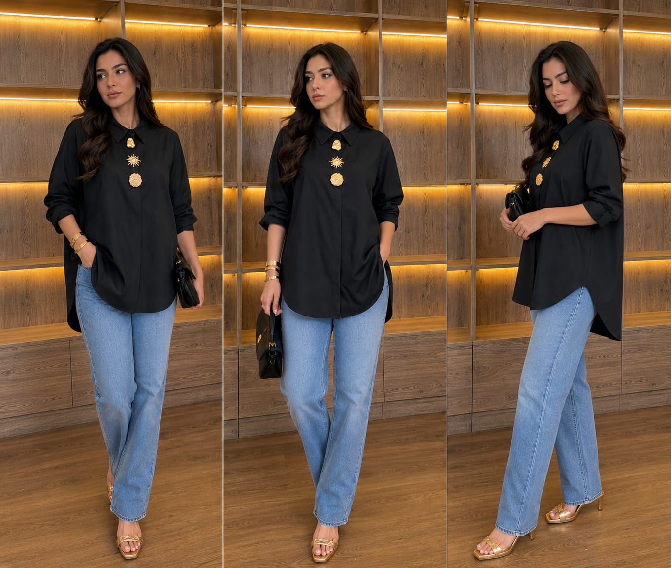 THE NOIR SIGNATURE EMBELLISHED POPLIN SHIRT
