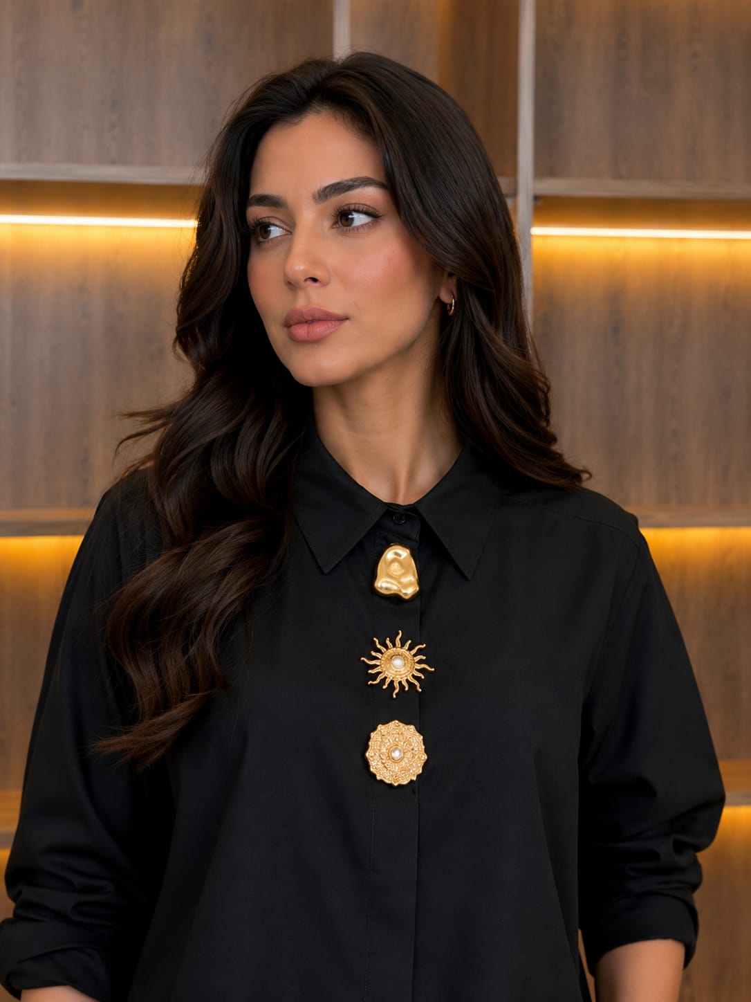 THE NOIR SIGNATURE EMBELLISHED POPLIN SHIRT