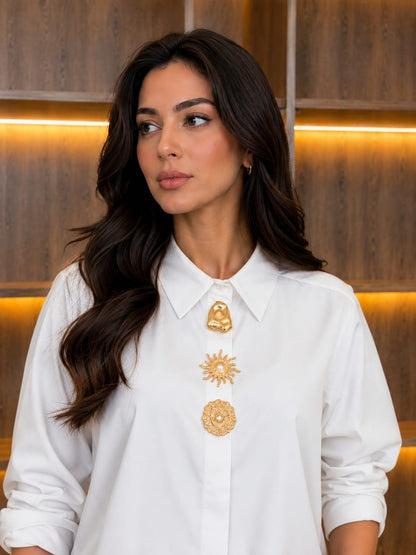 THE WHITE SIGNATURE EMBELLISHED POPLIN SHIRT