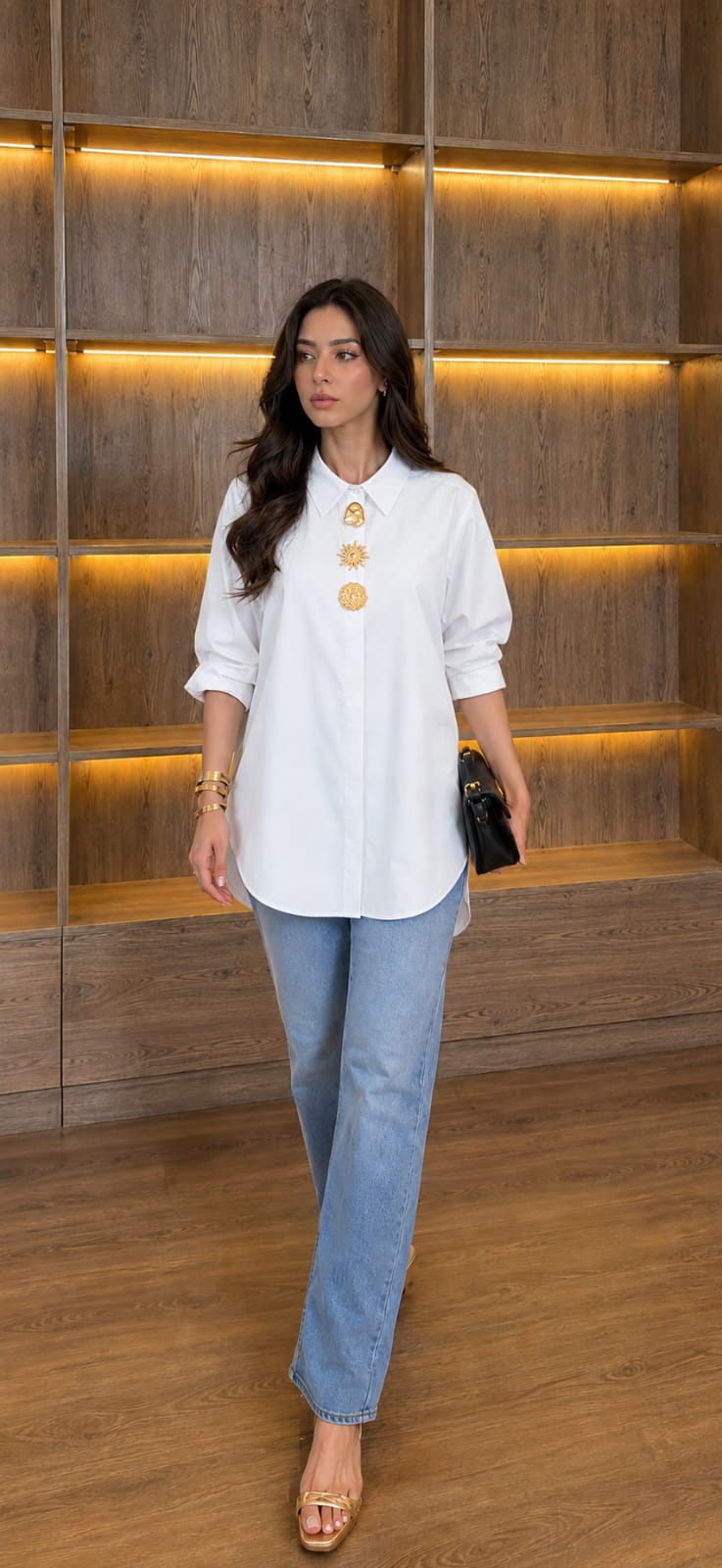THE WHITE SIGNATURE EMBELLISHED POPLIN SHIRT